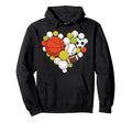 I Love Sports Basketball Football Hoodie - Fun Novelty Design for Adults - T-Shirt, Sweatshirt, Hoodie