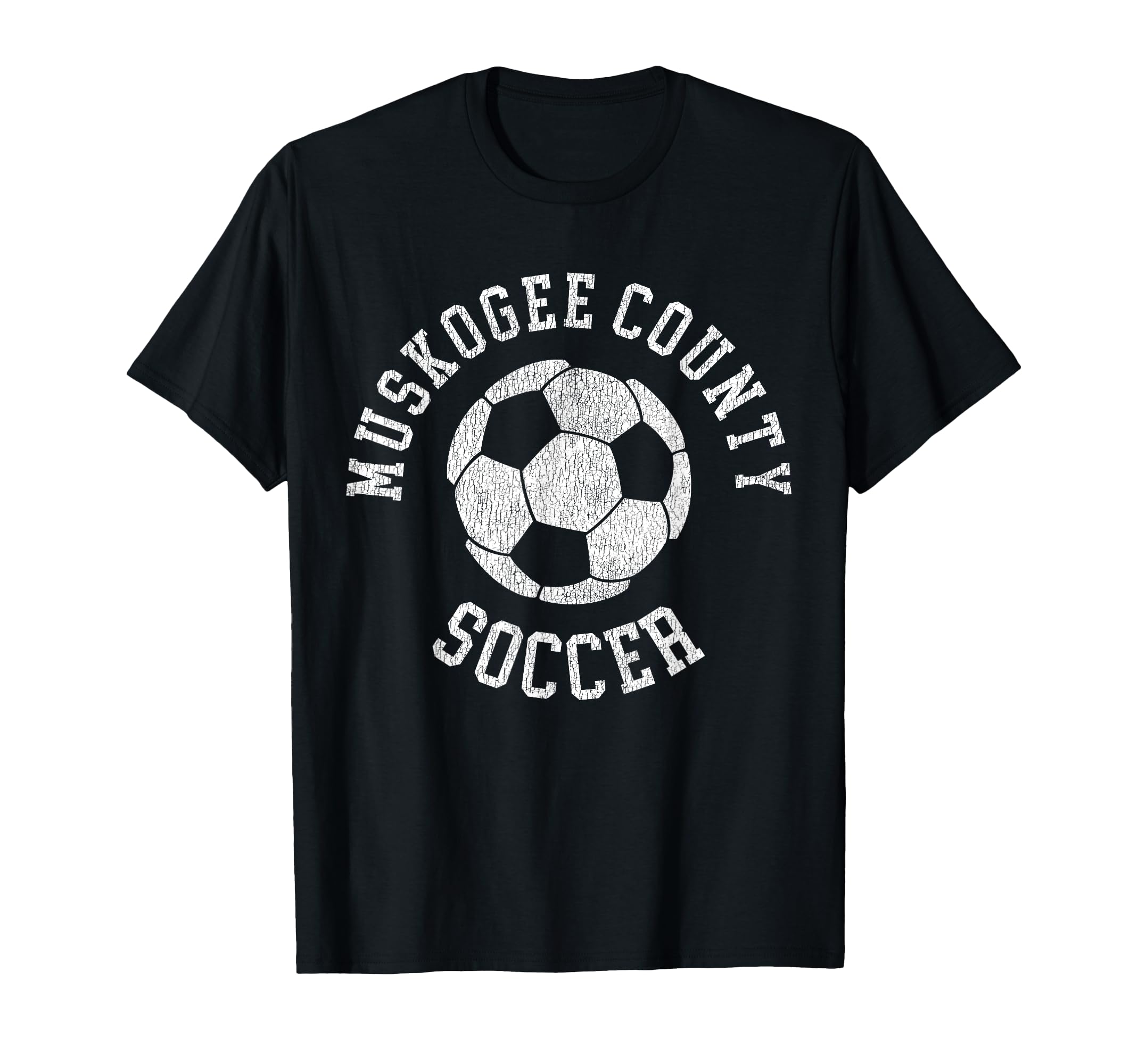 Muskogee County Soccer Distressed T-Shirt - Fun Novelty Design Men Women - T-Shirt, Sweatshirt, Hoodie