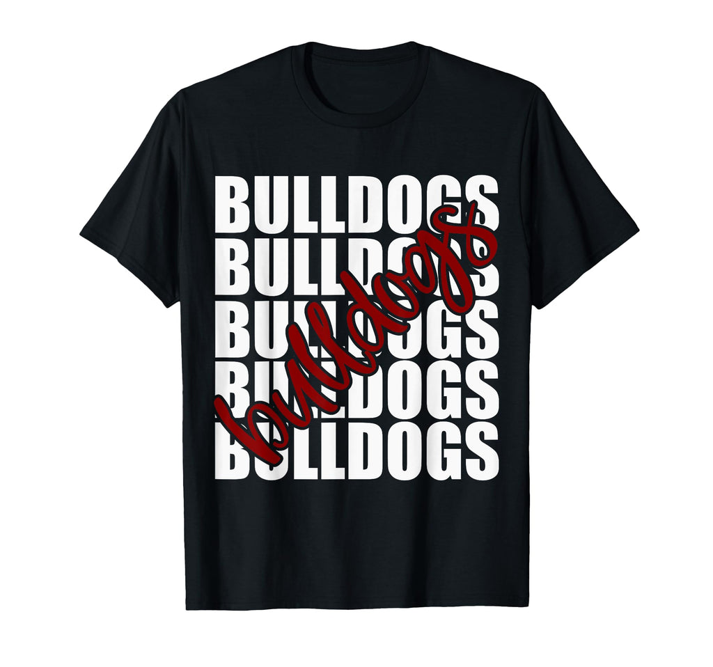 Bulldogs Maroon School Sports Fan T-Shirt - Custom Art Print for Adults - T-Shirt, Sweatshirt, Hoodie