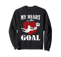 Soccer My Heart Is Goal Goalie Sweatshirt - Fun Novelty Design for Adults - T-Shirt, Sweatshirt, Hoodie