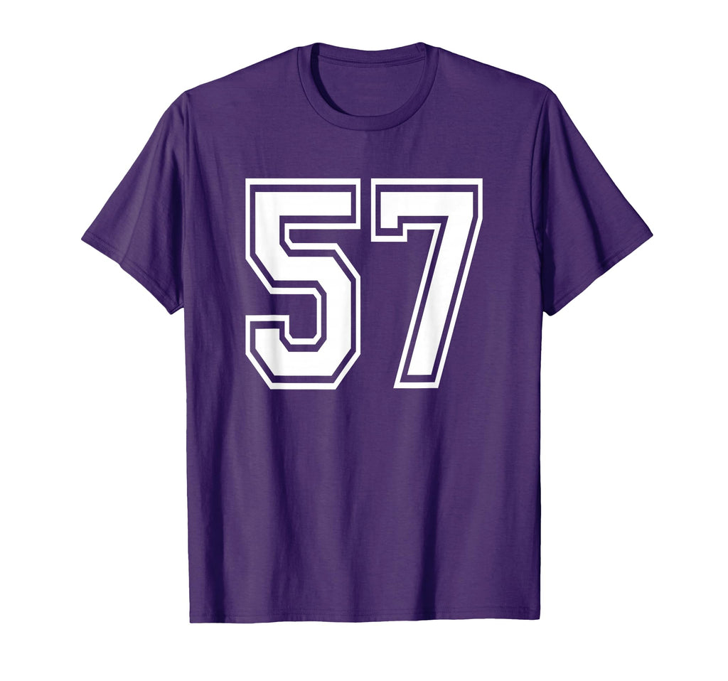 Number 57 Numbered Uniform Sports T-Shirt - Graphic Print for Adults - T-Shirt, Sweatshirt, Hoodie