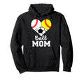 Ball Mom Funny Baseball Softball Hoodie - Minimalist Print for Adults - T-Shirt, Sweatshirt, Hoodie