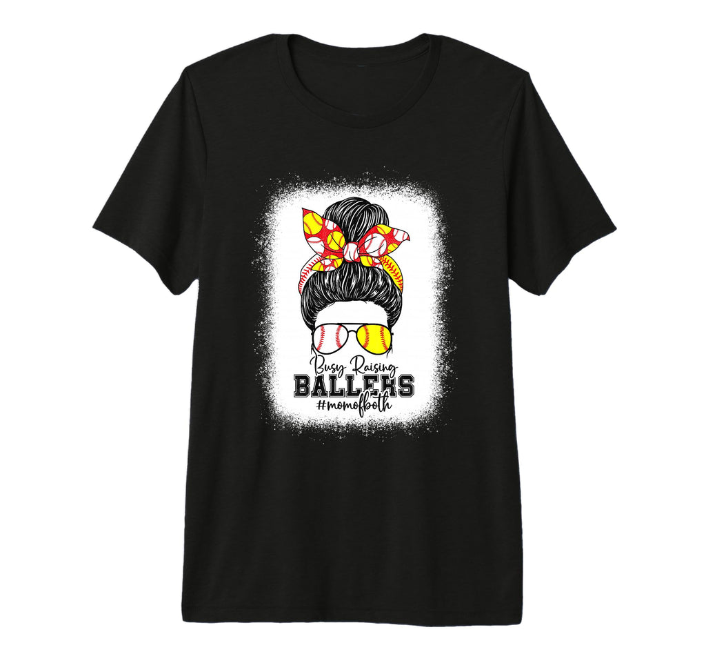Busy Raising Ballers Softball Funny T-Shirt - Fun Novelty Design Men Women - T-Shirt, Sweatshirt, Hoodie