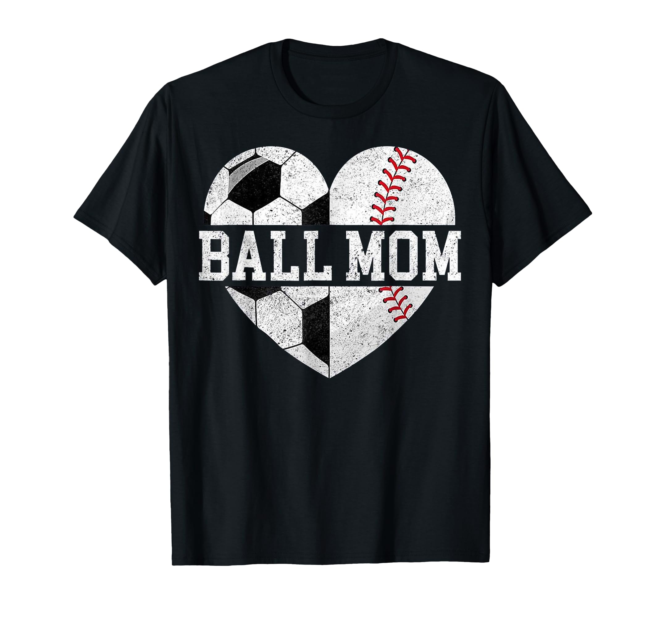 Mom Both Heart Soccer Baseball Sports T-Shirt - Novelty Apparel for Adults - T-Shirt, Sweatshirt, Hoodie