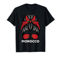 Morocco Flag Moroccan Hairbun T-Shirt - Minimalist Print for Adults - T-Shirt, Sweatshirt, Hoodie