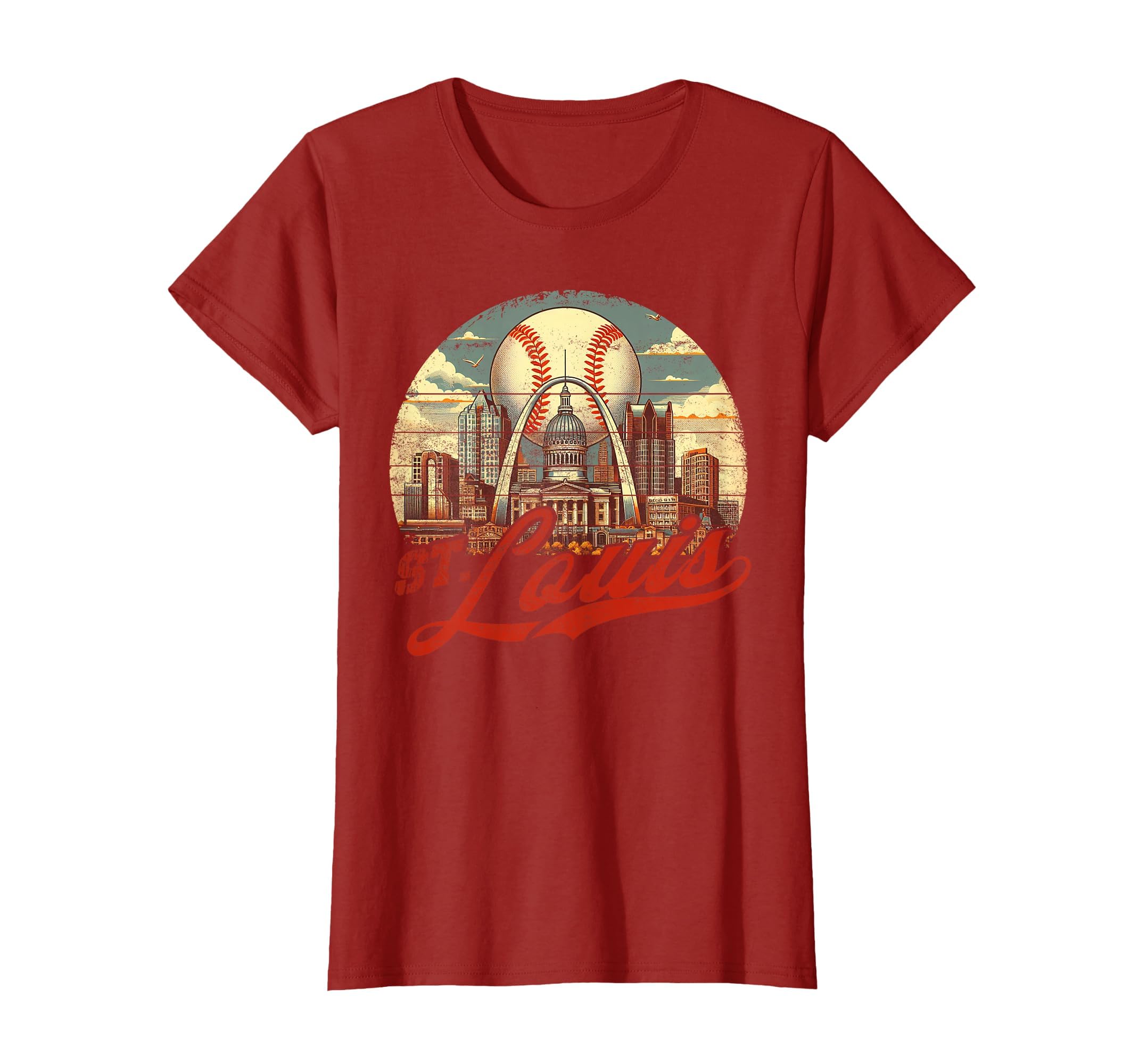 St Louis Baseball American Us Flag T-Shirt - Graphic Print Unisex - T-Shirt, Sweatshirt, Hoodie