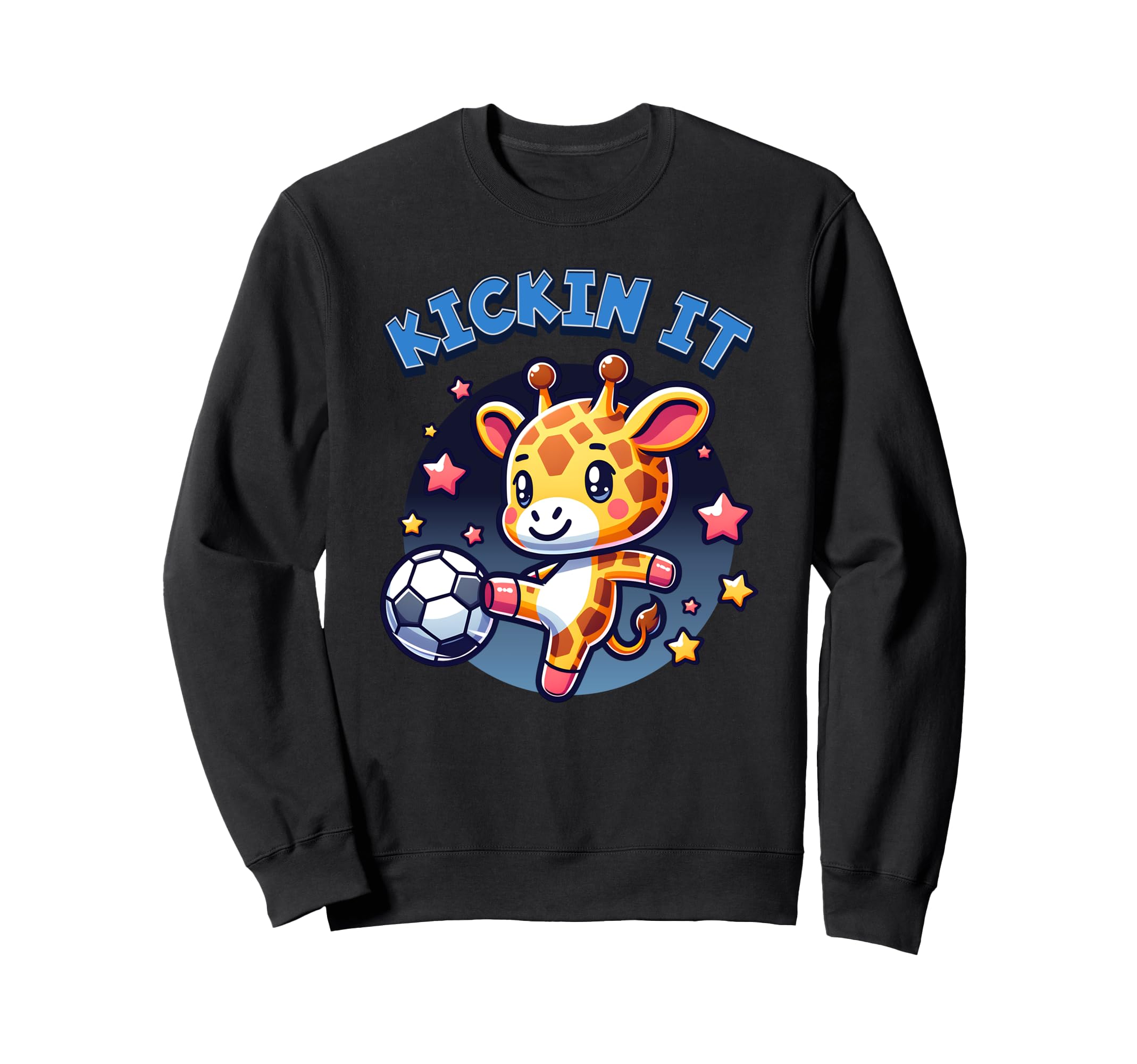 Kickin It Soccer Player Giraffe Ball Sweatshirt - Trendy Graphic Unisex - T-Shirt, Sweatshirt, Hoodie