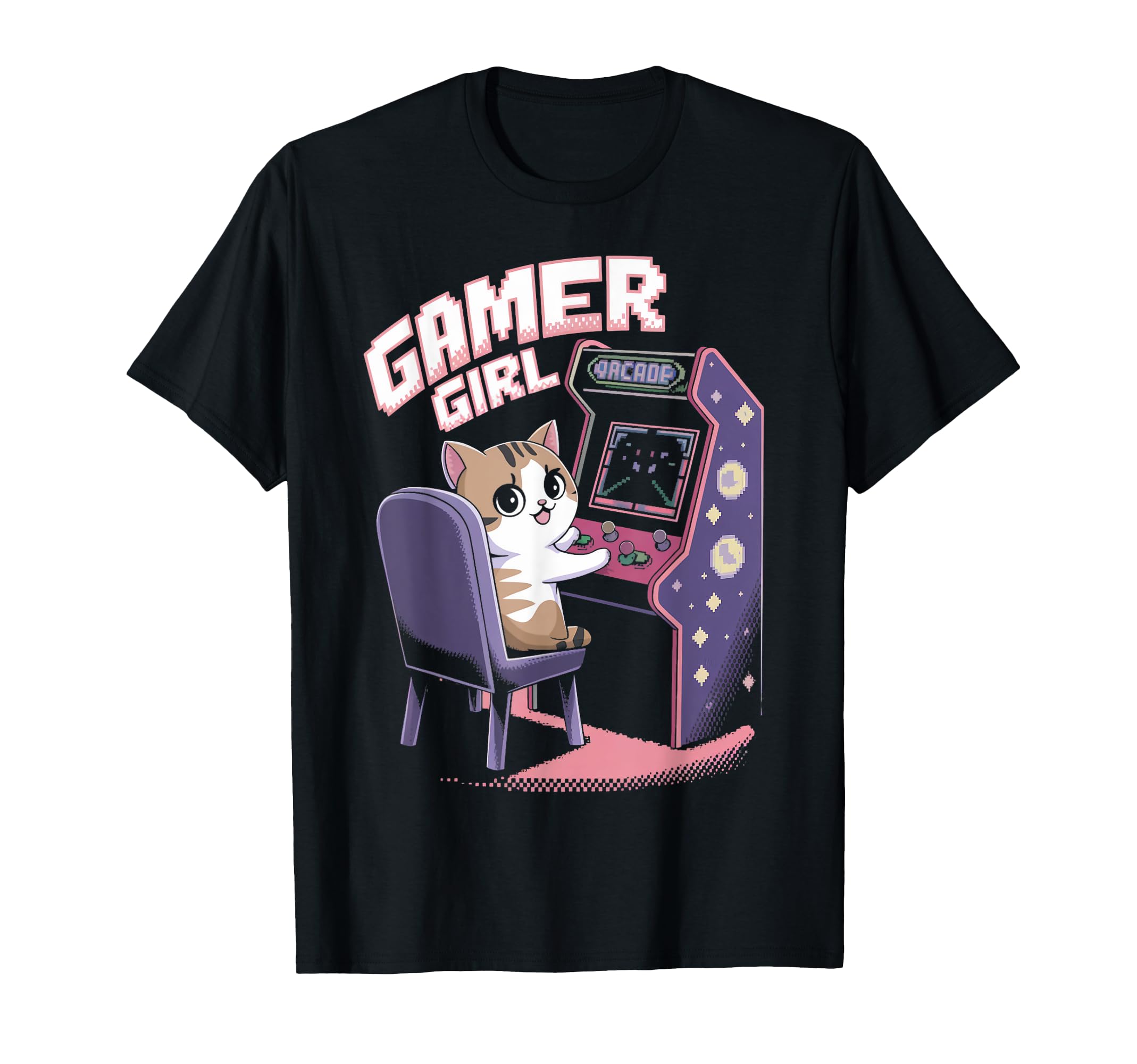 Gamer Cat Kitten Arcade Gamer Gaming T-Shirt - Casual Everyday Wear Unisex - T-Shirt, Sweatshirt, Hoodie