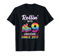 Rollin Into 9 Awesome Since 2017 Birthday T-Shirt - Custom Art Print Unisex - T-Shirt, Sweatshirt, Hoodie