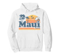 Maui Hawaii Surf Beach Surfing 70S Hoodie - Minimalist Print Men Women - T-Shirt, Sweatshirt, Hoodie