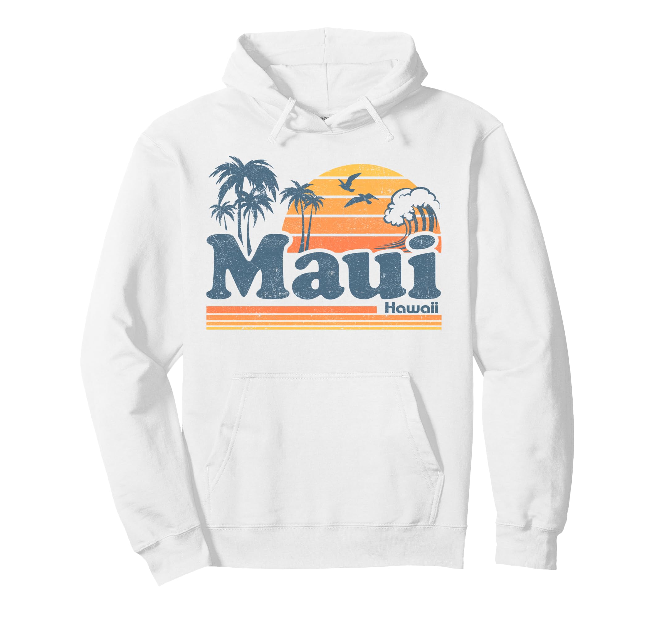 Maui Hawaii Surf Beach Surfing 70S Hoodie - Minimalist Print Men Women - T-Shirt, Sweatshirt, Hoodie