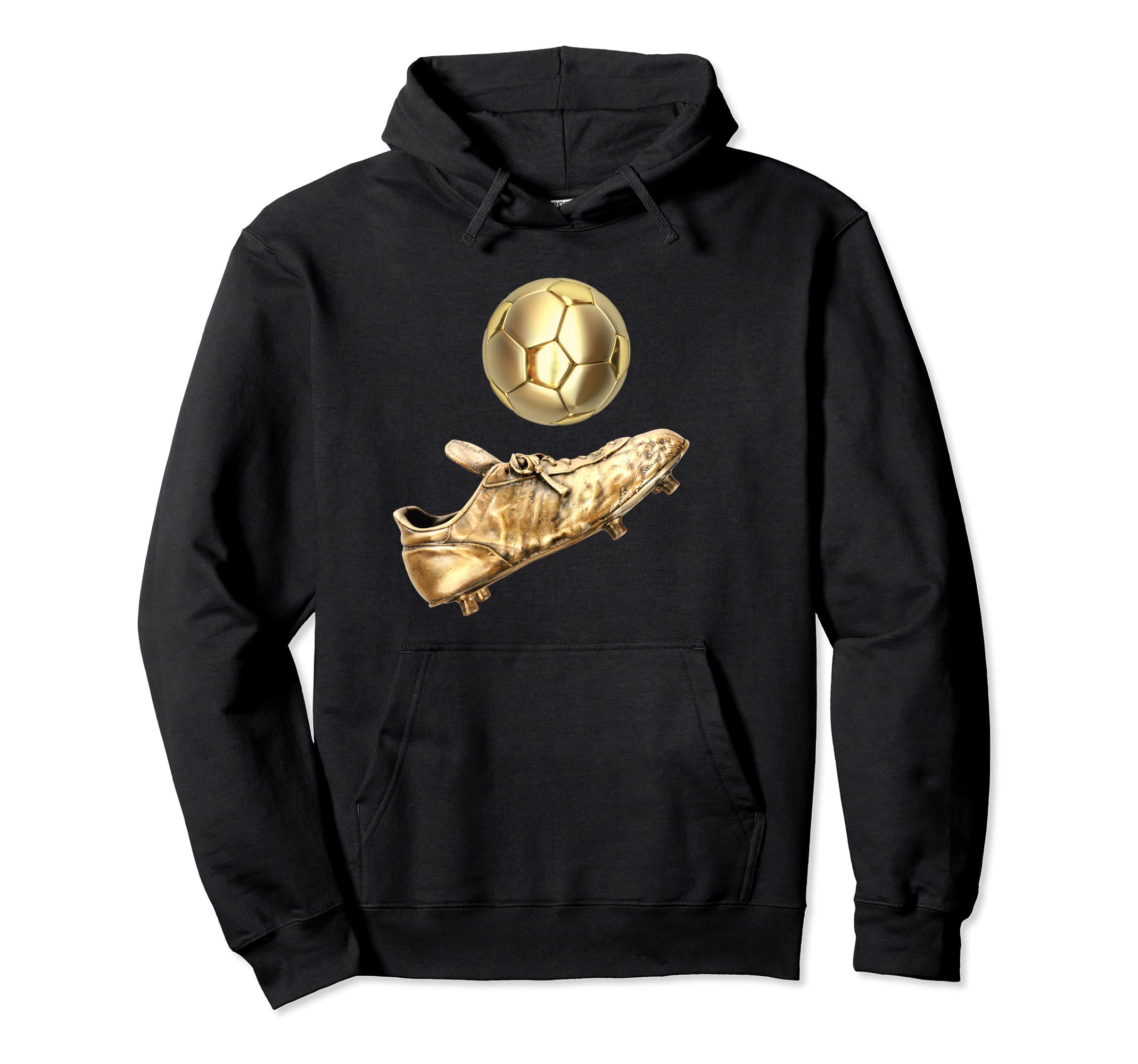 Gold Soccer Ball Soccer Player Cleats Hoodie - Novelty Apparel Men Women - T-Shirt, Sweatshirt, Hoodie