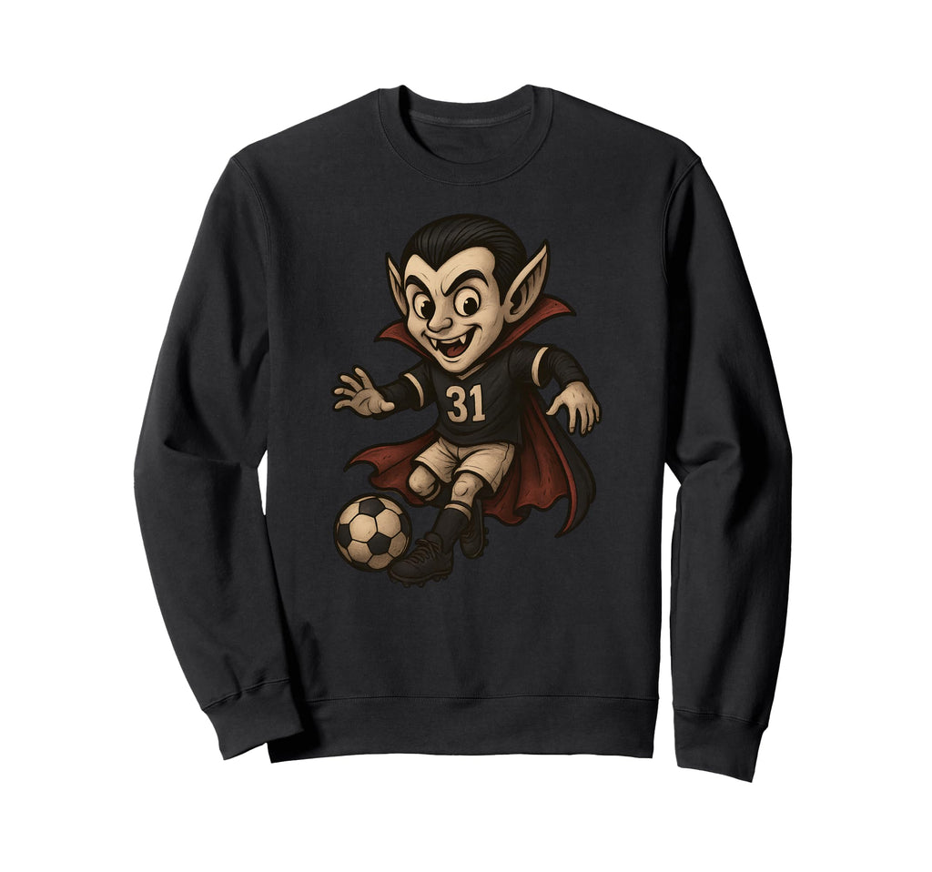 Vampire Soccer Player Halloween Sweatshirt - Unique Graphic Men Women - T-Shirt, Sweatshirt, Hoodie