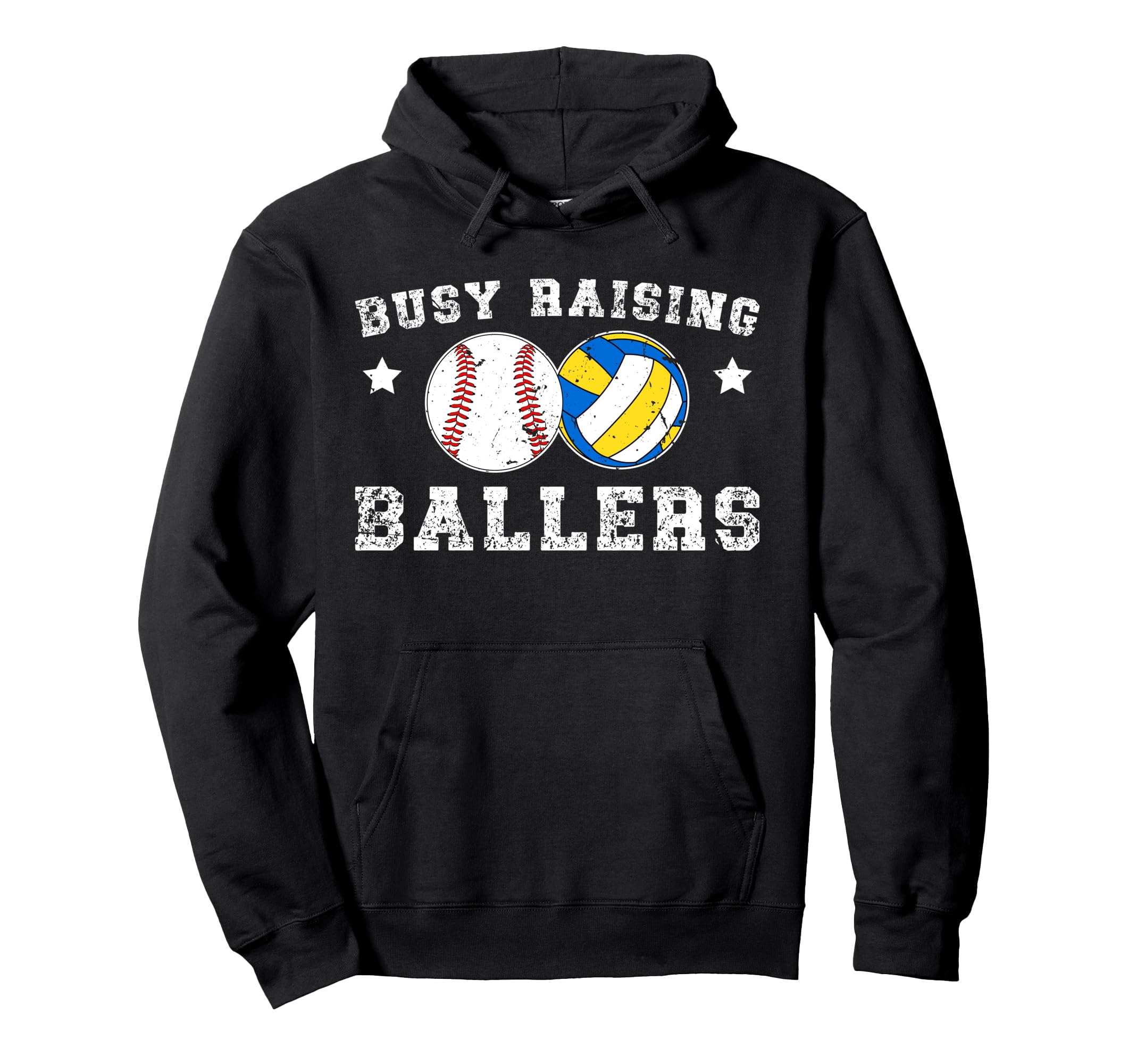 Busy Raising Ballers Volleyball Hoodie - Casual Everyday Wear for Adults - T-Shirt, Sweatshirt, Hoodie