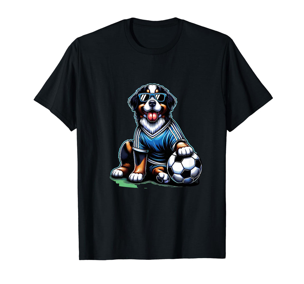 Bernese Mountain Dog Soccer Player Ball T-Shirt - Unique Graphic Unisex - T-Shirt, Sweatshirt, Hoodie