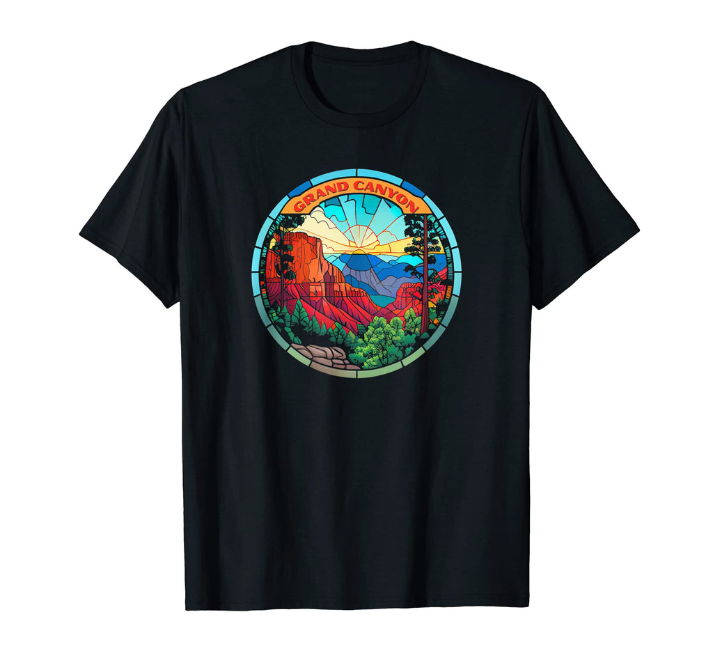 Grand Canyon Stained Glass Artistic T-Shirt - Minimalist Print for Adults - T-Shirt, Sweatshirt, Hoodie