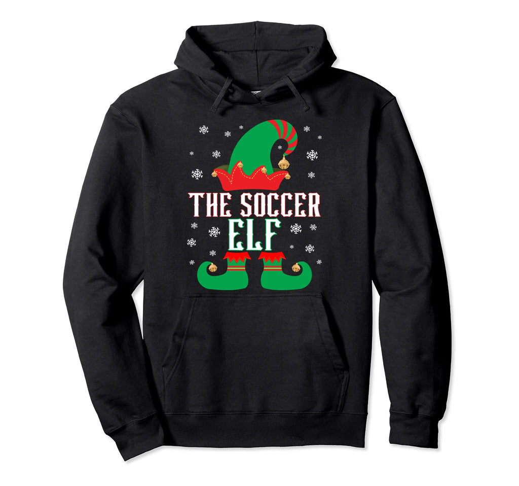 Soccer Elf Matching Family Group Party Hoodie - Graphic Print Men Women - T-Shirt, Sweatshirt, Hoodie