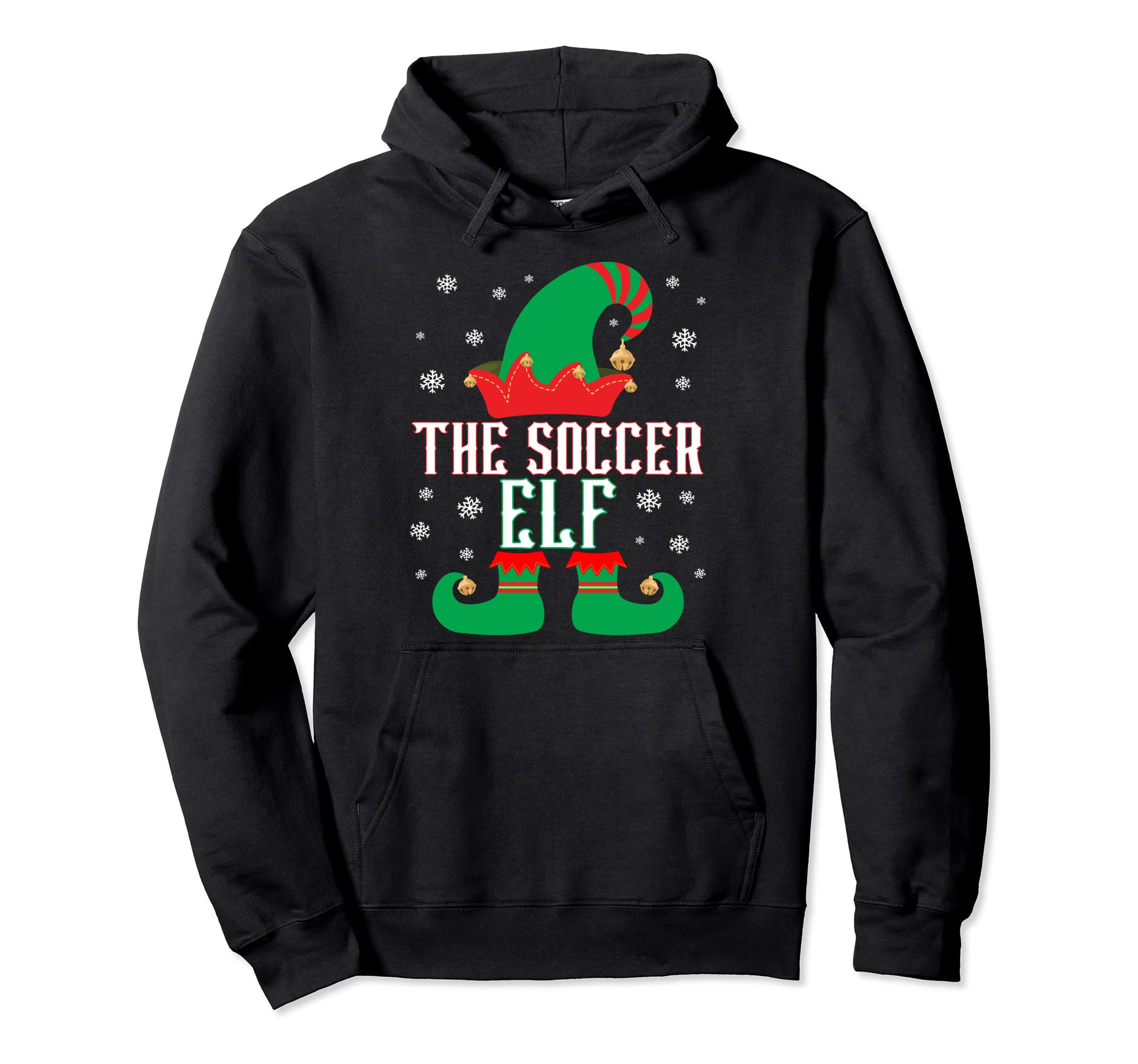 Soccer Elf Matching Family Group Party Hoodie - Graphic Print Men Women - T-Shirt, Sweatshirt, Hoodie