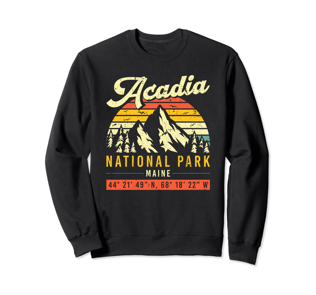 Acadia Coordinates Maine National Sweatshirt - Unique Graphic for Adults - T-Shirt, Sweatshirt, Hoodie