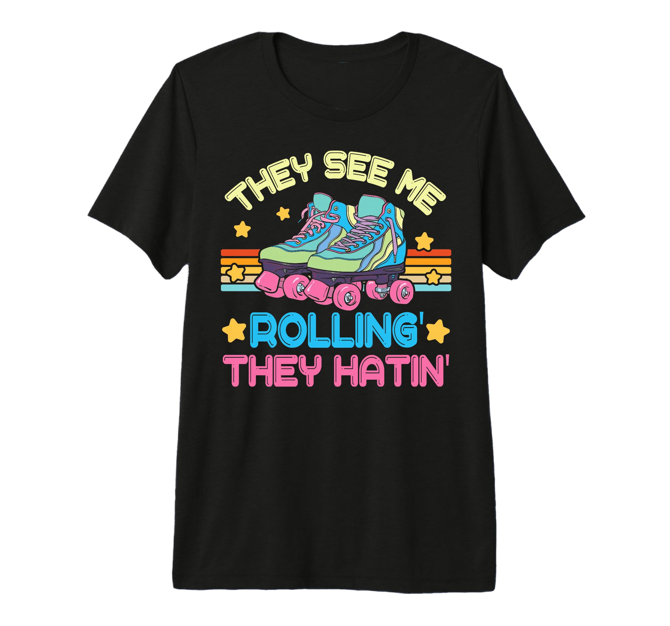 Roller Skating They See Me Rollin T-Shirt - Minimalist Print for Adults - T-Shirt, Sweatshirt, Hoodie