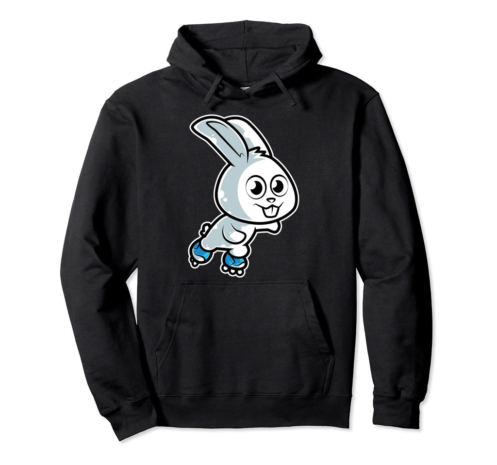 Rabbit Roller Skate White Bunny Hoodie - Novelty Apparel Men Women - T-Shirt, Sweatshirt, Hoodie