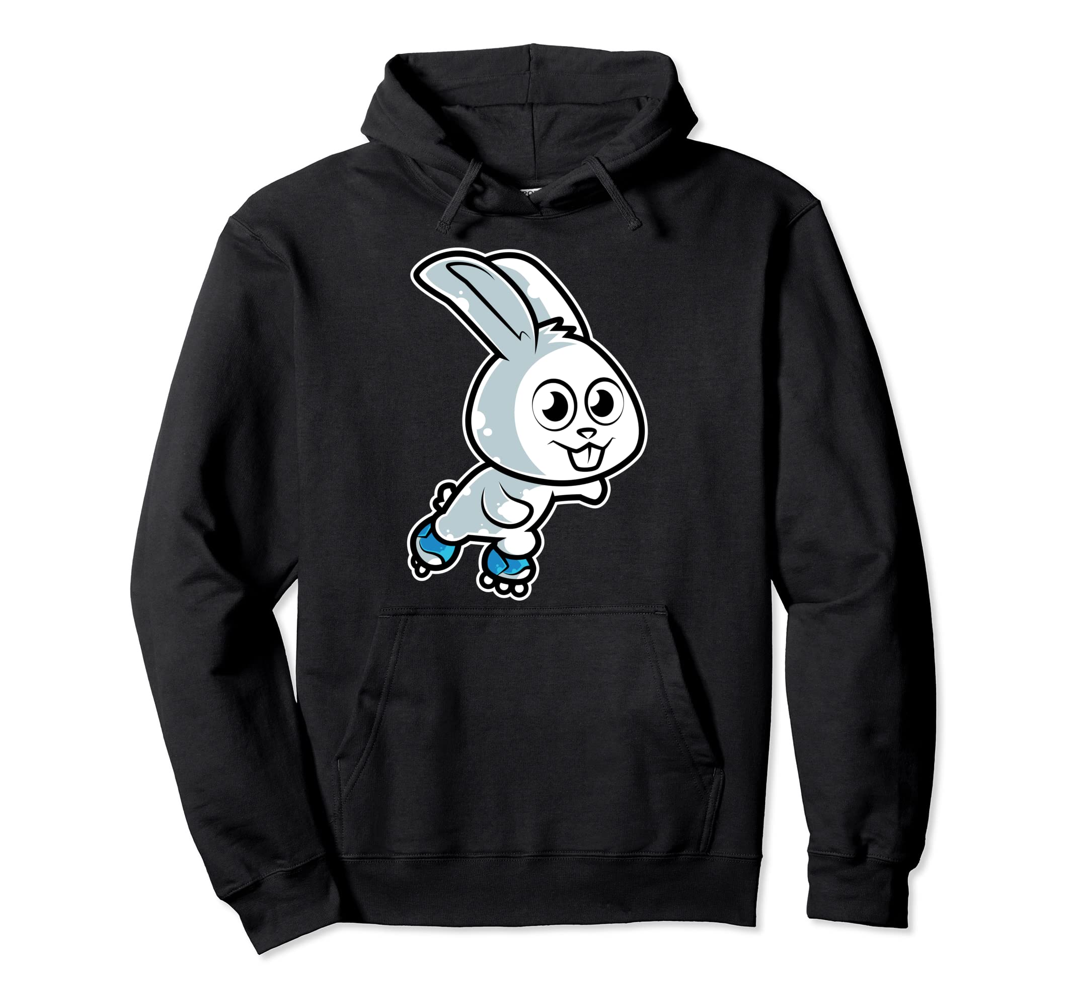 Rabbit Roller Skate White Bunny Hoodie - Novelty Apparel Men Women - T-Shirt, Sweatshirt, Hoodie