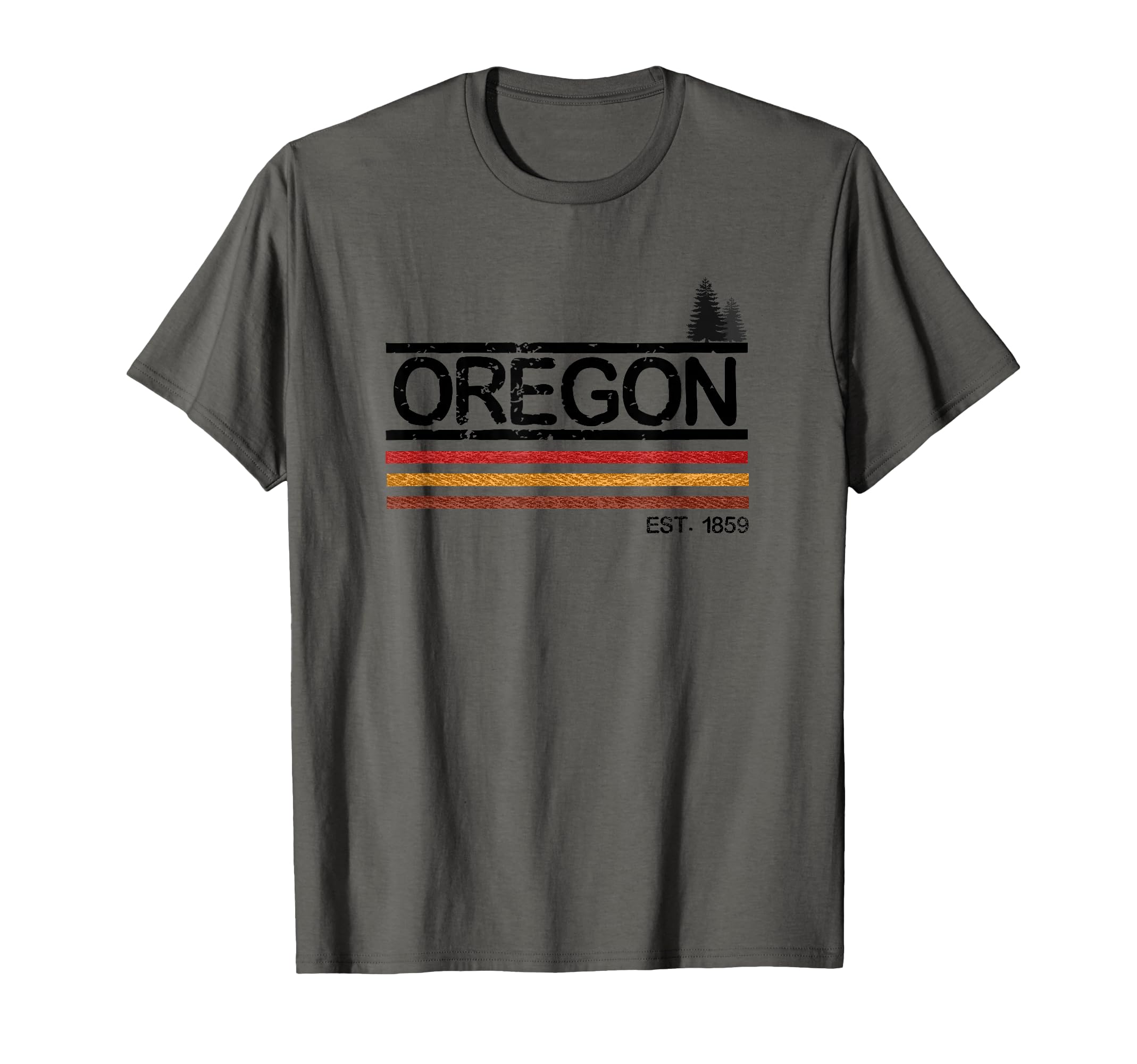 Oregon 1859 Trees And Stripes T-Shirt - Casual Everyday Wear Men Women - T-Shirt, Sweatshirt, Hoodie