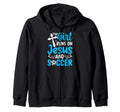 This Runs Jesus And Soccer Faith Sports T-Shirt - Unique Graphic Unisex - T-Shirt, Sweatshirt, Hoodie