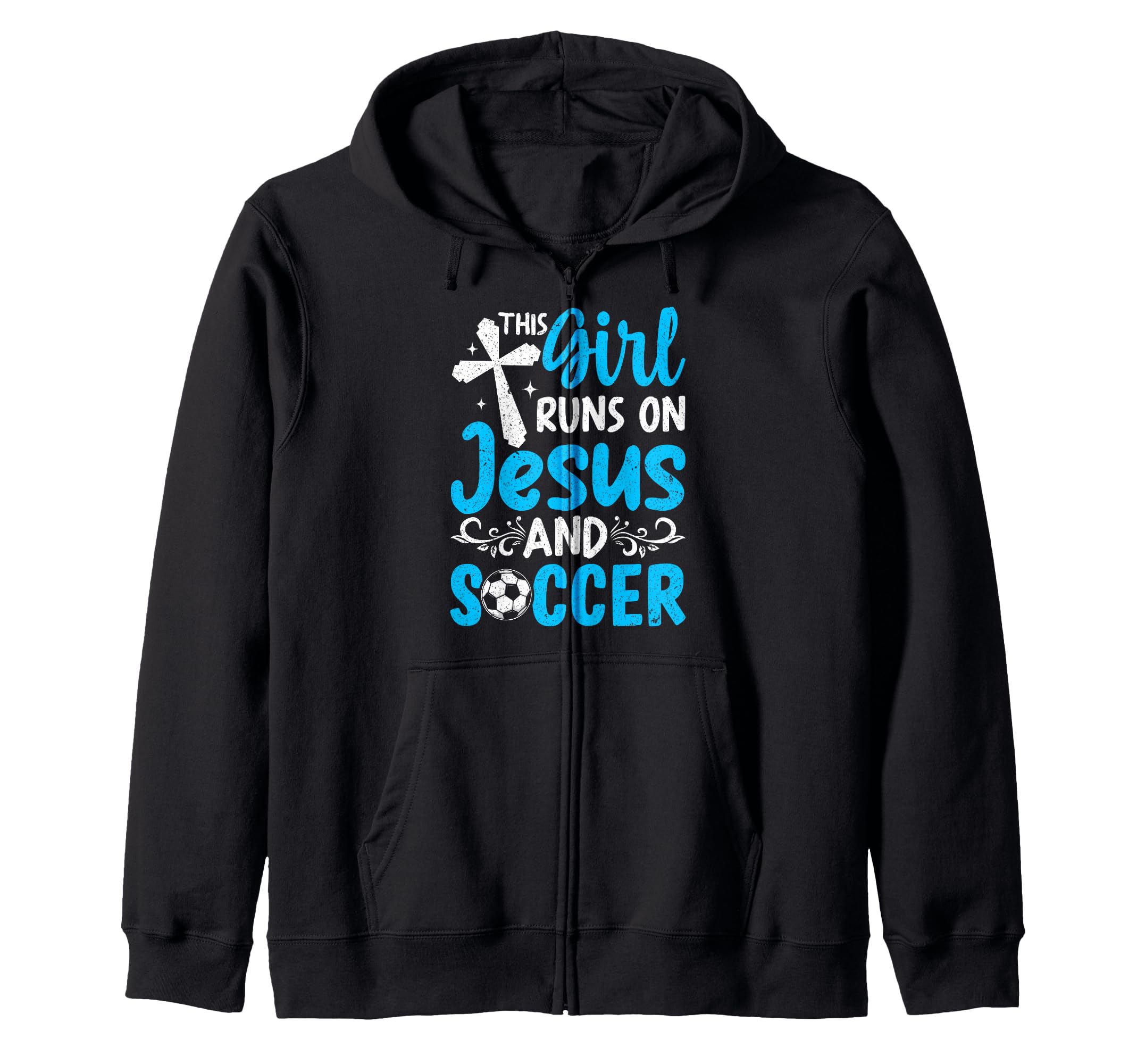 This Runs Jesus And Soccer Faith Sports T-Shirt - Unique Graphic Unisex - T-Shirt, Sweatshirt, Hoodie