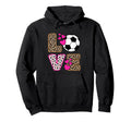 Love Soccer Leopard Soccer Hoodie - Streetwear Style for Adults - T-Shirt, Sweatshirt, Hoodie