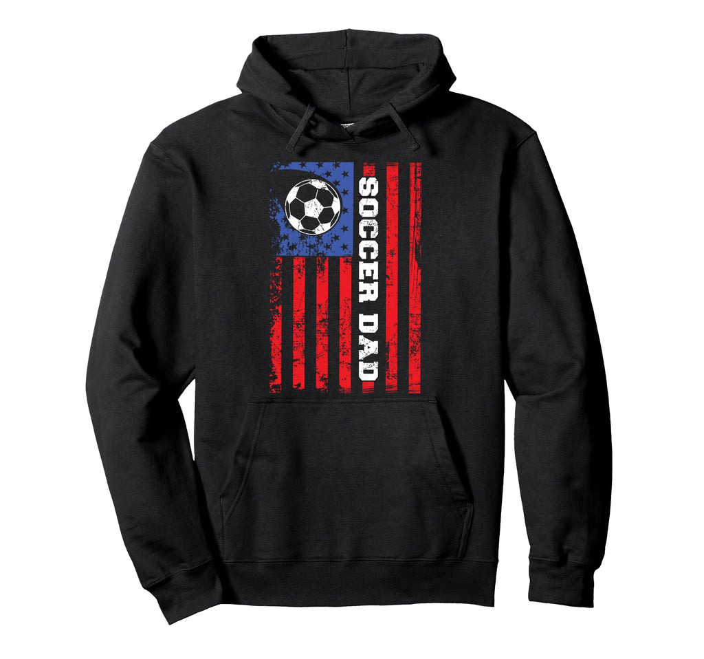 Soccer Dad Usa Flag All American Hoodie - Casual Everyday Wear Unisex - T-Shirt, Sweatshirt, Hoodie