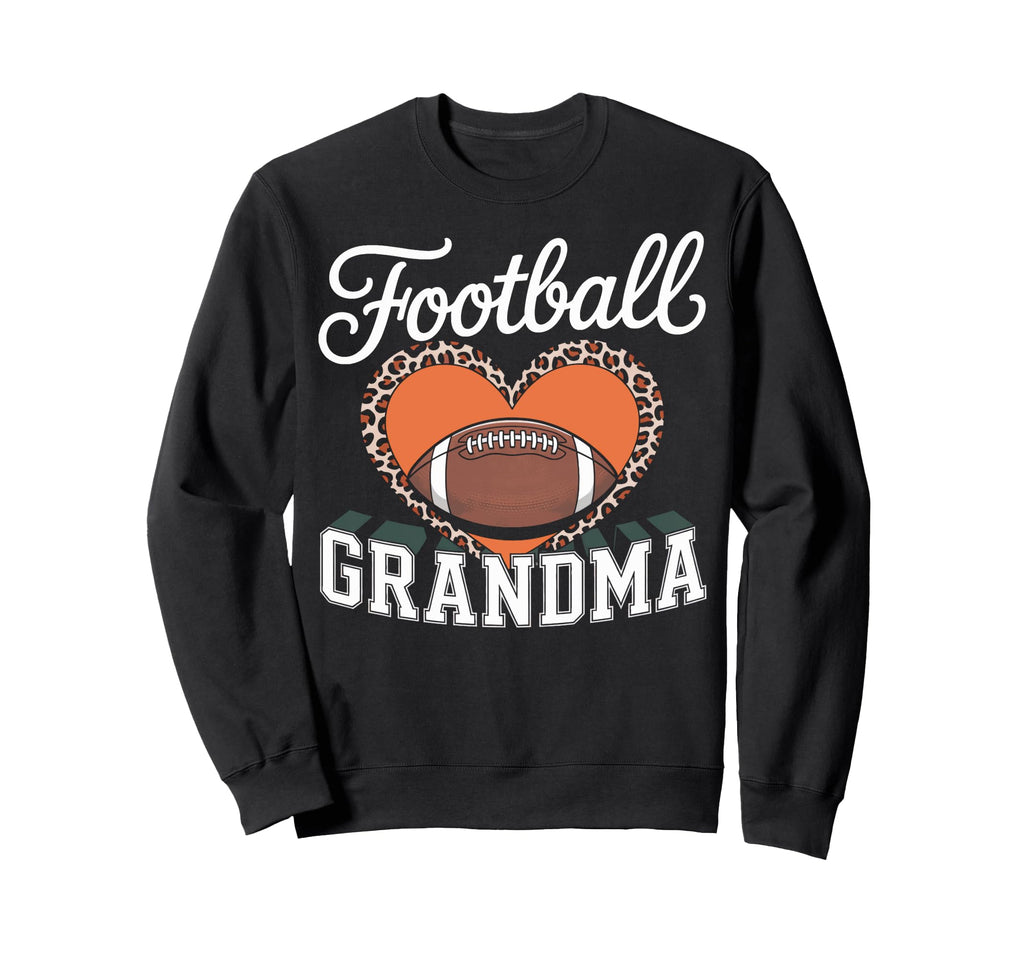 Football Grandma Heart Leopard Sweatshirt - Fun Novelty Design for Adults - T-Shirt, Sweatshirt, Hoodie