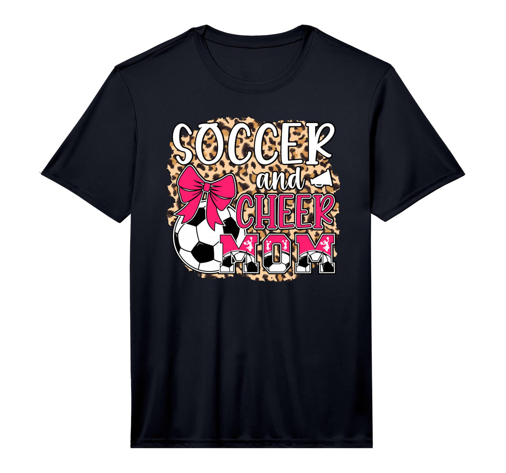 Mens Soccer And Cheer Mom Leopard T-Shirt - Fun Novelty Design for Adults - T-Shirt, Sweatshirt, Hoodie
