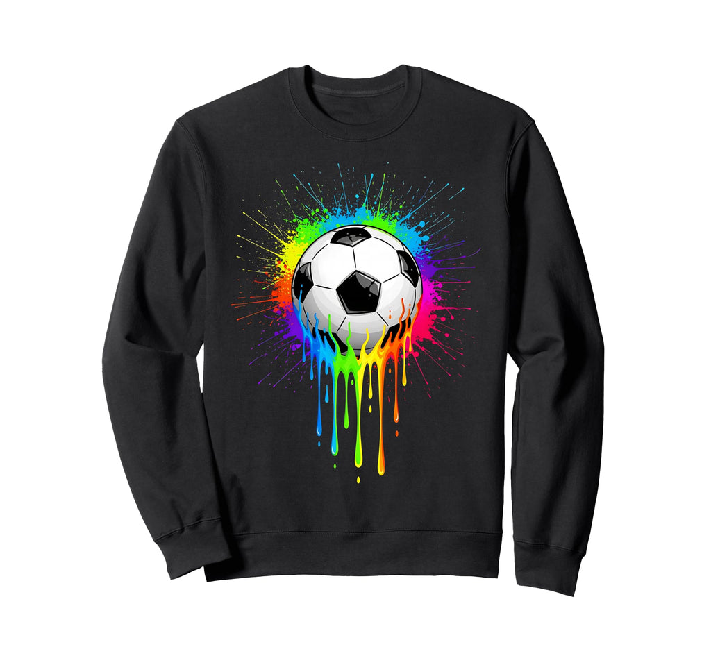 Soccer Drip Colorful Splashing Paint Sweatshirt - Graphic Print Unisex - T-Shirt, Sweatshirt, Hoodie
