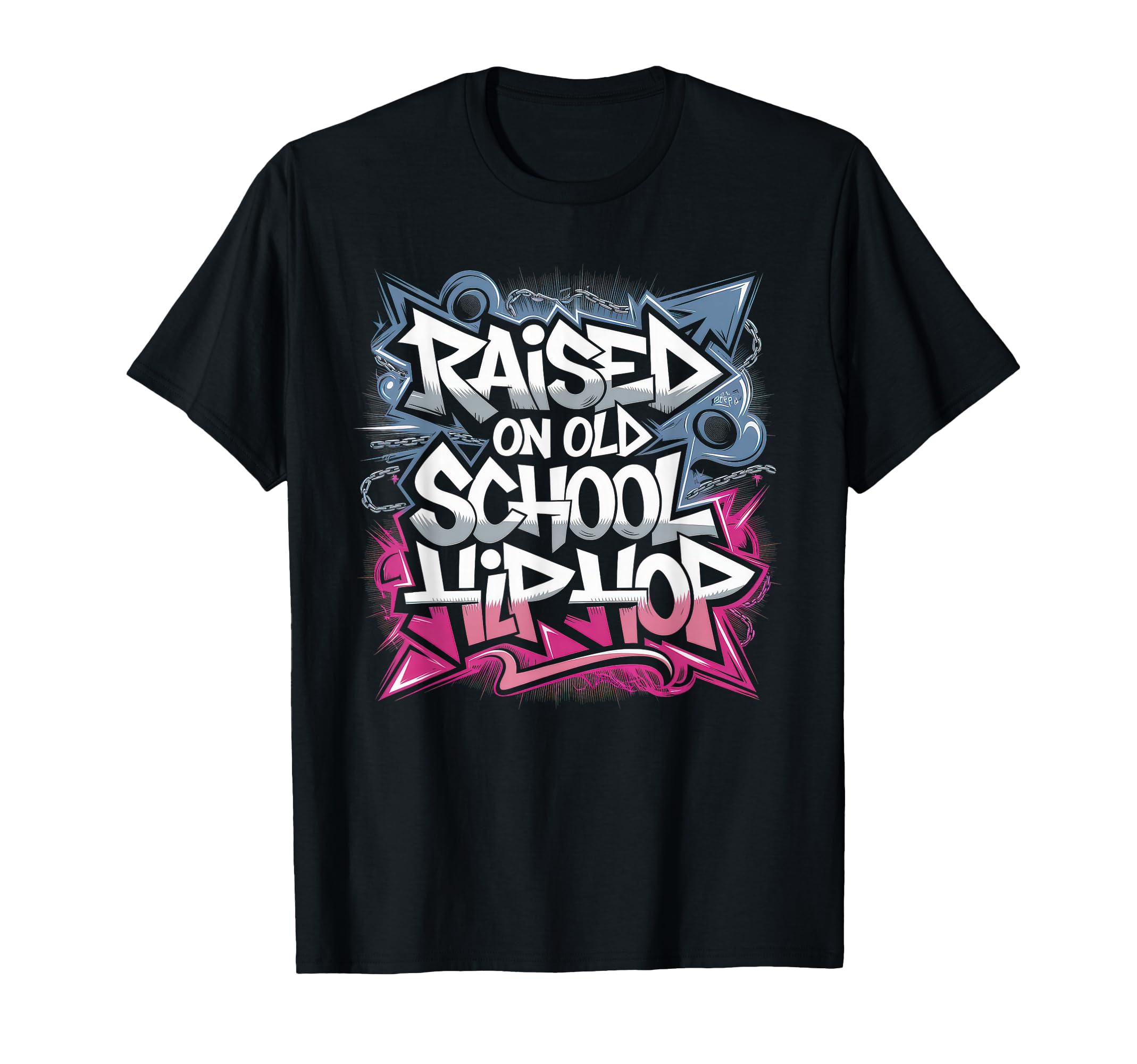 Raised Old School Hip Hop Cassette Graffiti T-Shirt - Graphic Print Unisex - T-Shirt, Sweatshirt, Hoodie