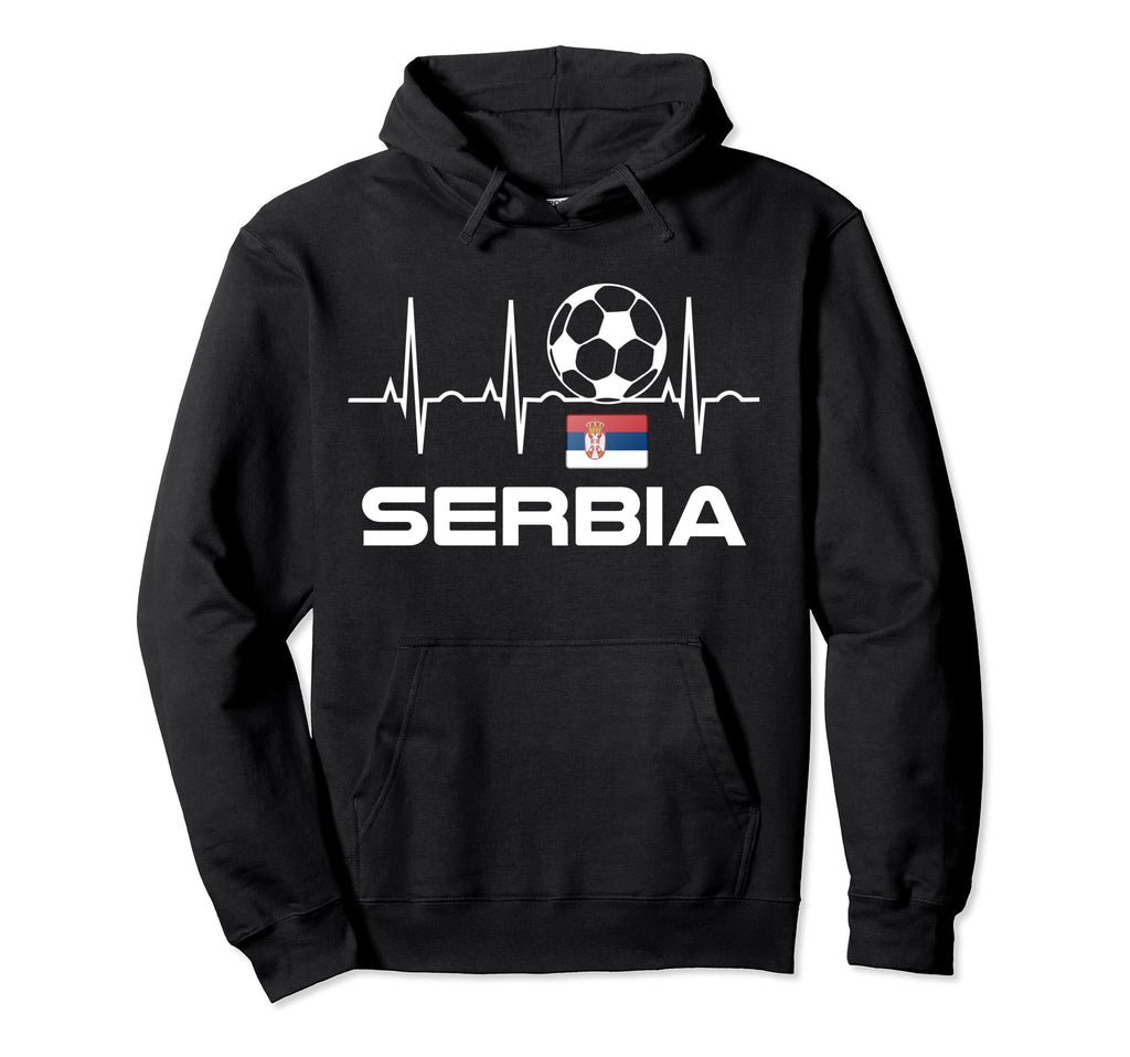 Serbia Soccer Serbian Heartbeat Sweatshirt - Fun Novelty Design Unisex - T-Shirt, Sweatshirt, Hoodie