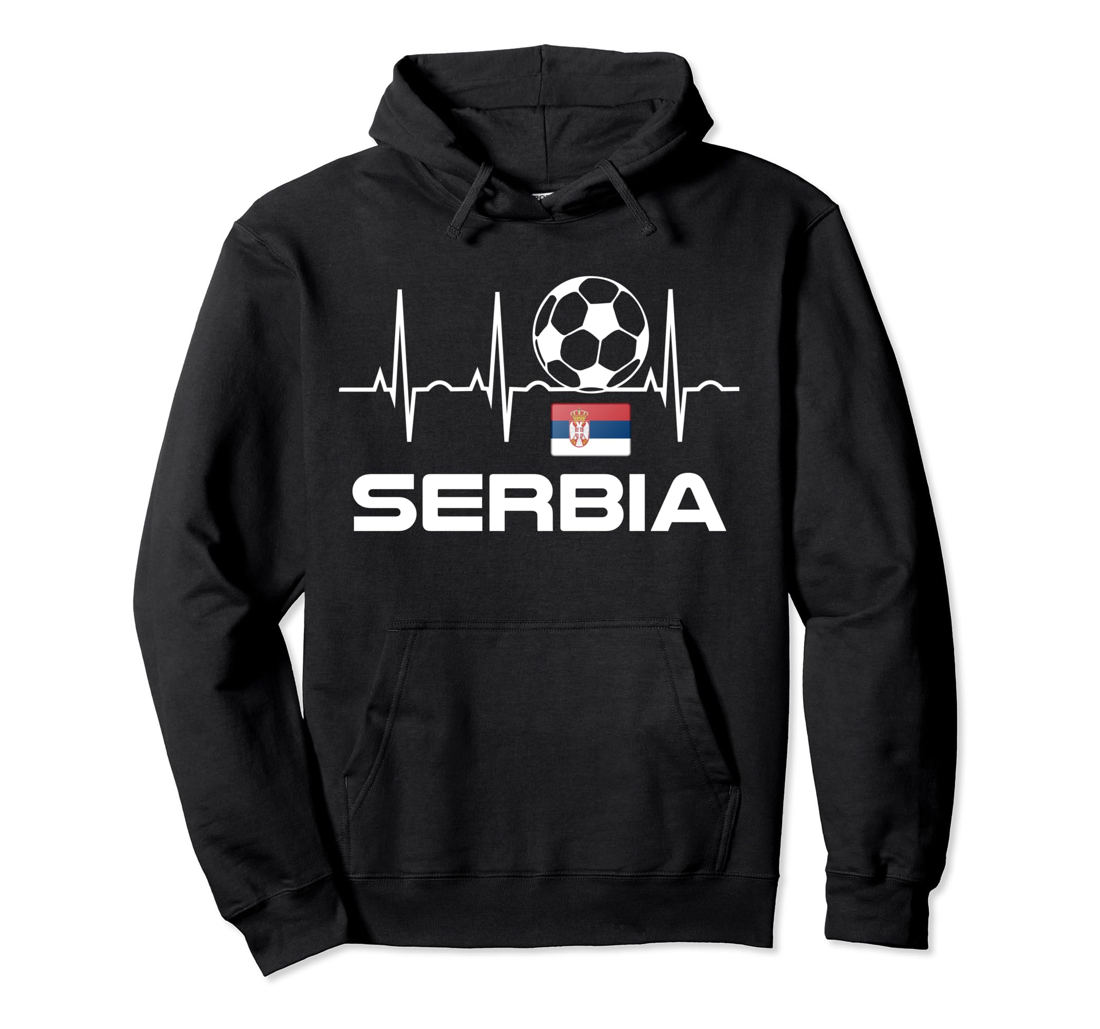 Serbia Soccer Serbian Heartbeat Sweatshirt - Fun Novelty Design Unisex - T-Shirt, Sweatshirt, Hoodie