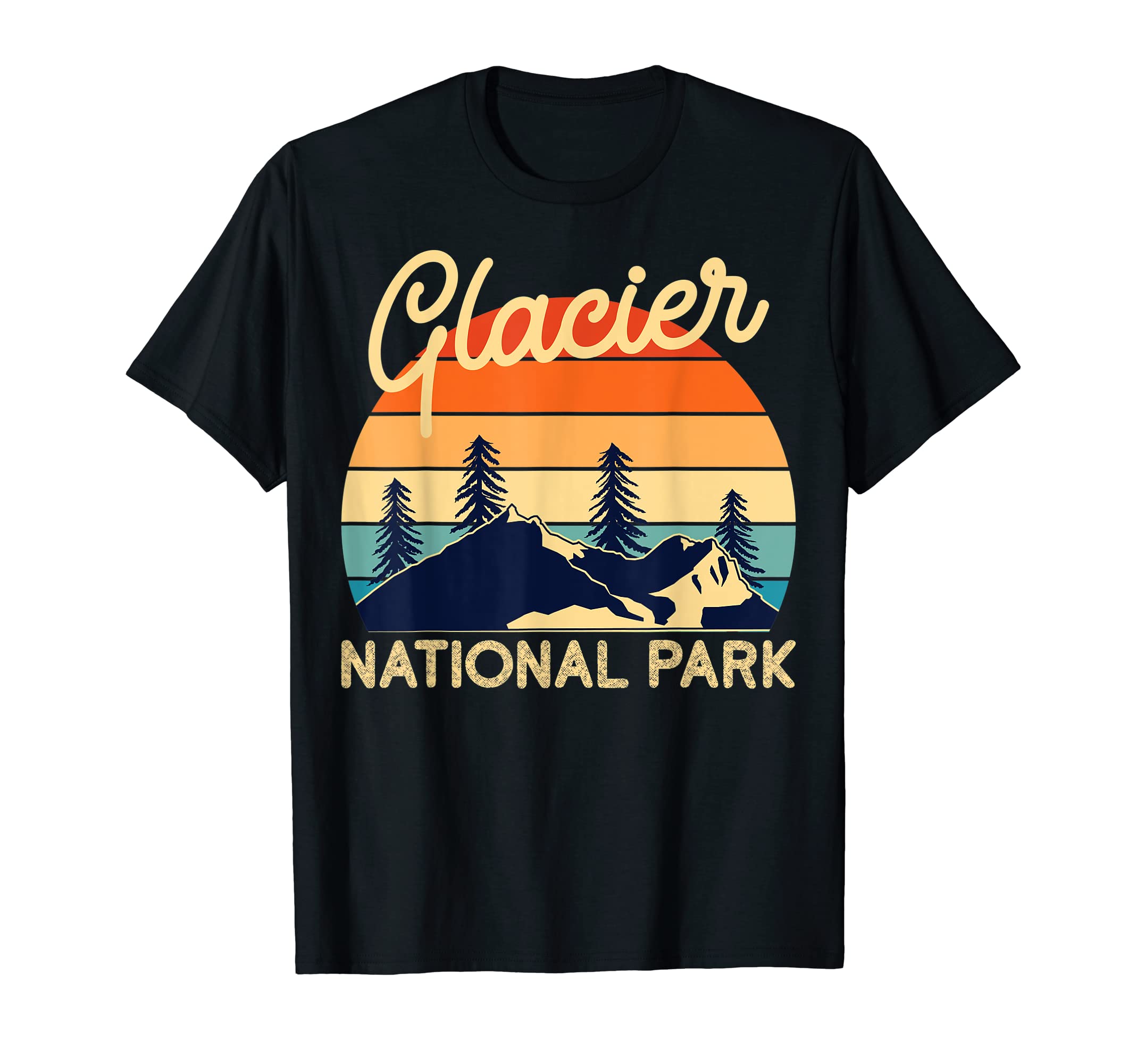 Sunset Glacier National Park T-Shirt - Fun Novelty Design for Adults - T-Shirt, Sweatshirt, Hoodie