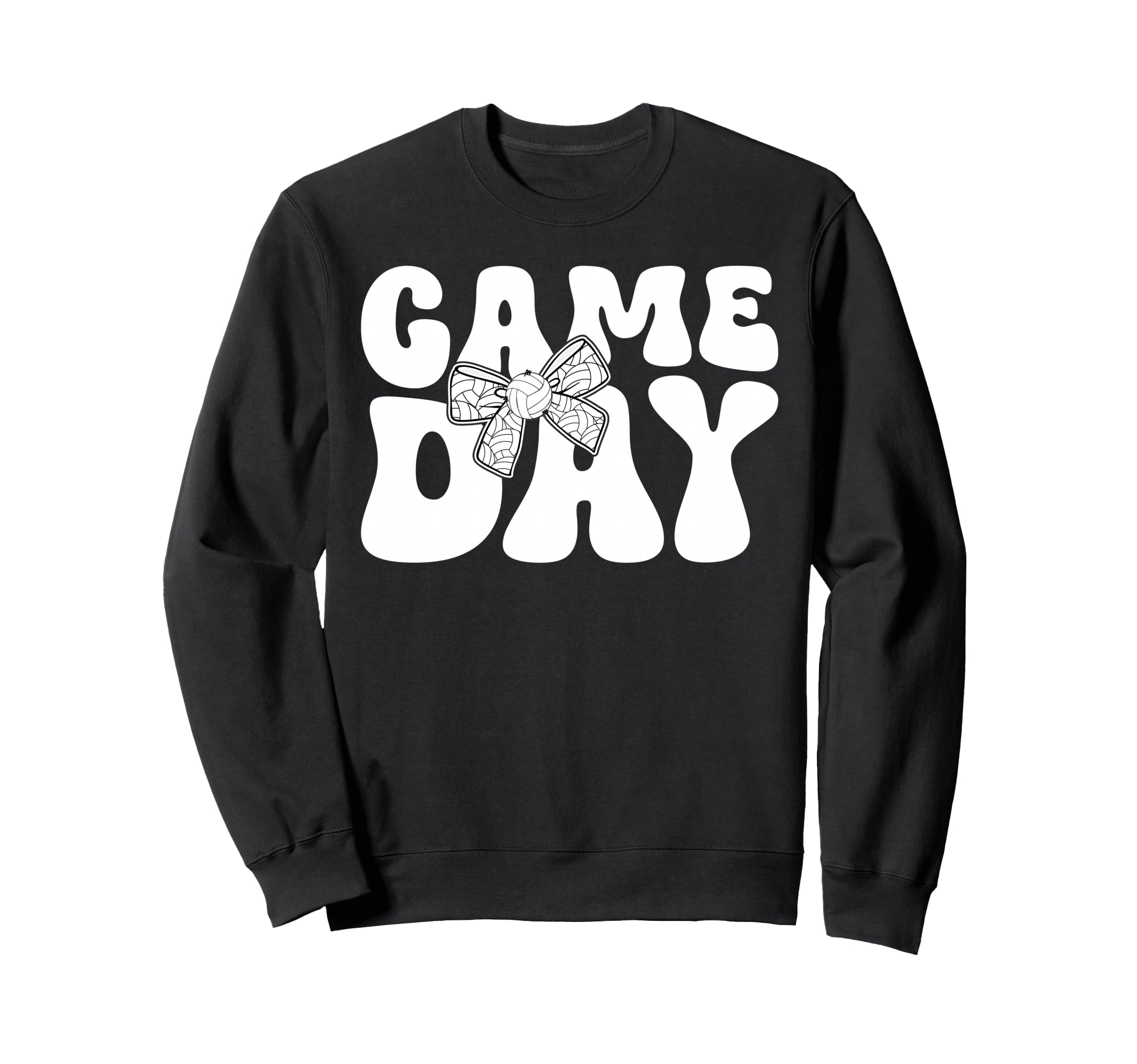 Groovy Volleyball Game Day Bow Game Sweatshirt - Trendy Graphic Men Women - T-Shirt, Sweatshirt, Hoodie