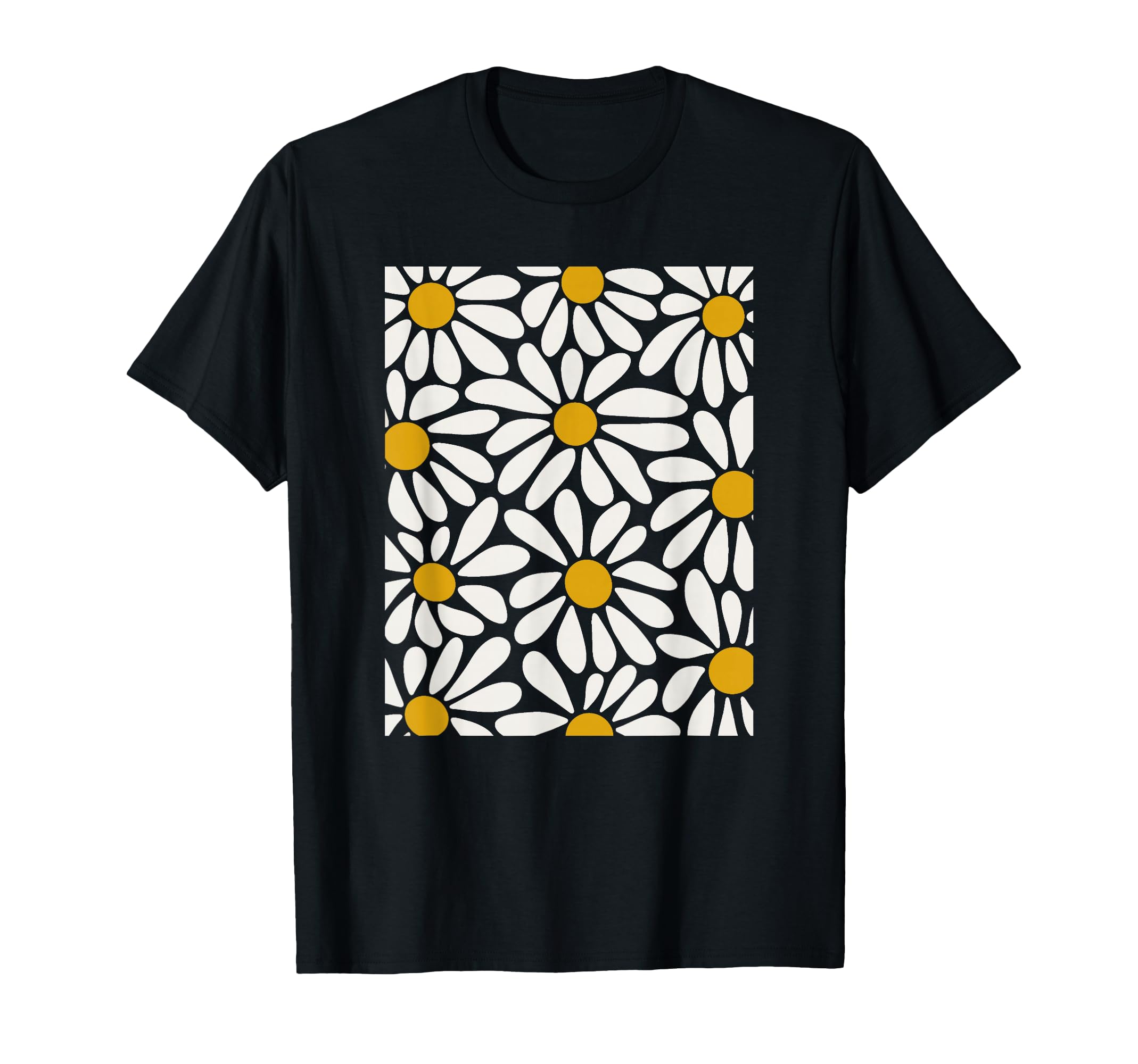 Boho White Daisy Floral Summer Art T-Shirt - Minimalist Print for Adults - T-Shirt, Sweatshirt, Hoodie