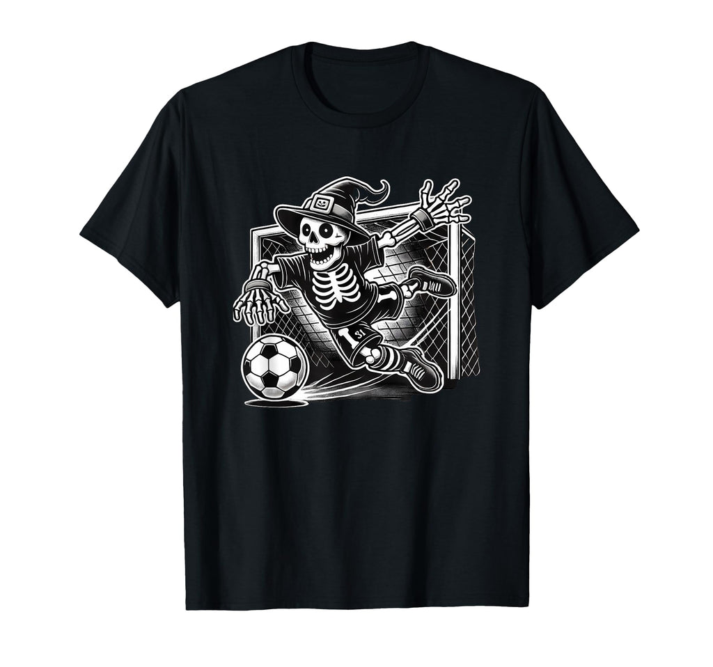 Halloween Skeleton Goalie Soccer T-Shirt - Streetwear Style Unisex - T-Shirt, Sweatshirt, Hoodie