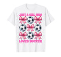 Just Who Loves Soccer Coquette Bow T-Shirt - Unique Graphic for Adults - T-Shirt, Sweatshirt, Hoodie