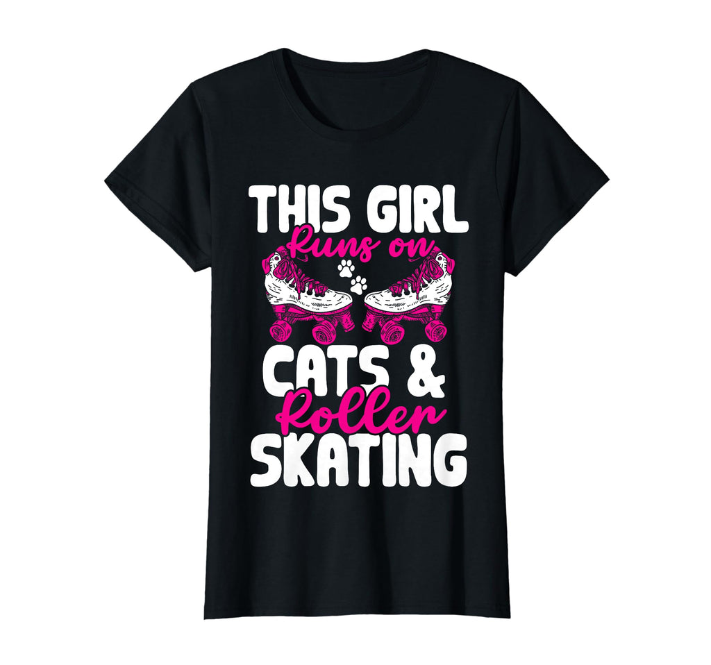 Runs Cats And Roller Skating Funny T-Shirt - Aesthetic Graphic for Adults - T-Shirt, Sweatshirt, Hoodie