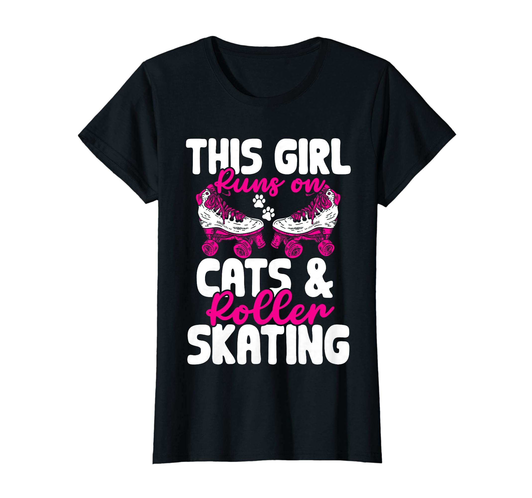 Runs Cats And Roller Skating Funny T-Shirt - Aesthetic Graphic for Adults - T-Shirt, Sweatshirt, Hoodie