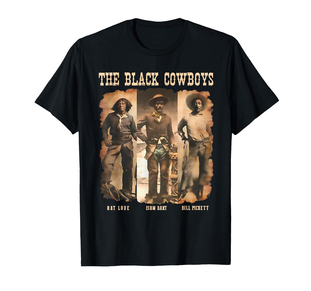 Black Cowboy Western Rodeo Melanin T-Shirt - Custom Art Print Men Women - T-Shirt, Sweatshirt, Hoodie