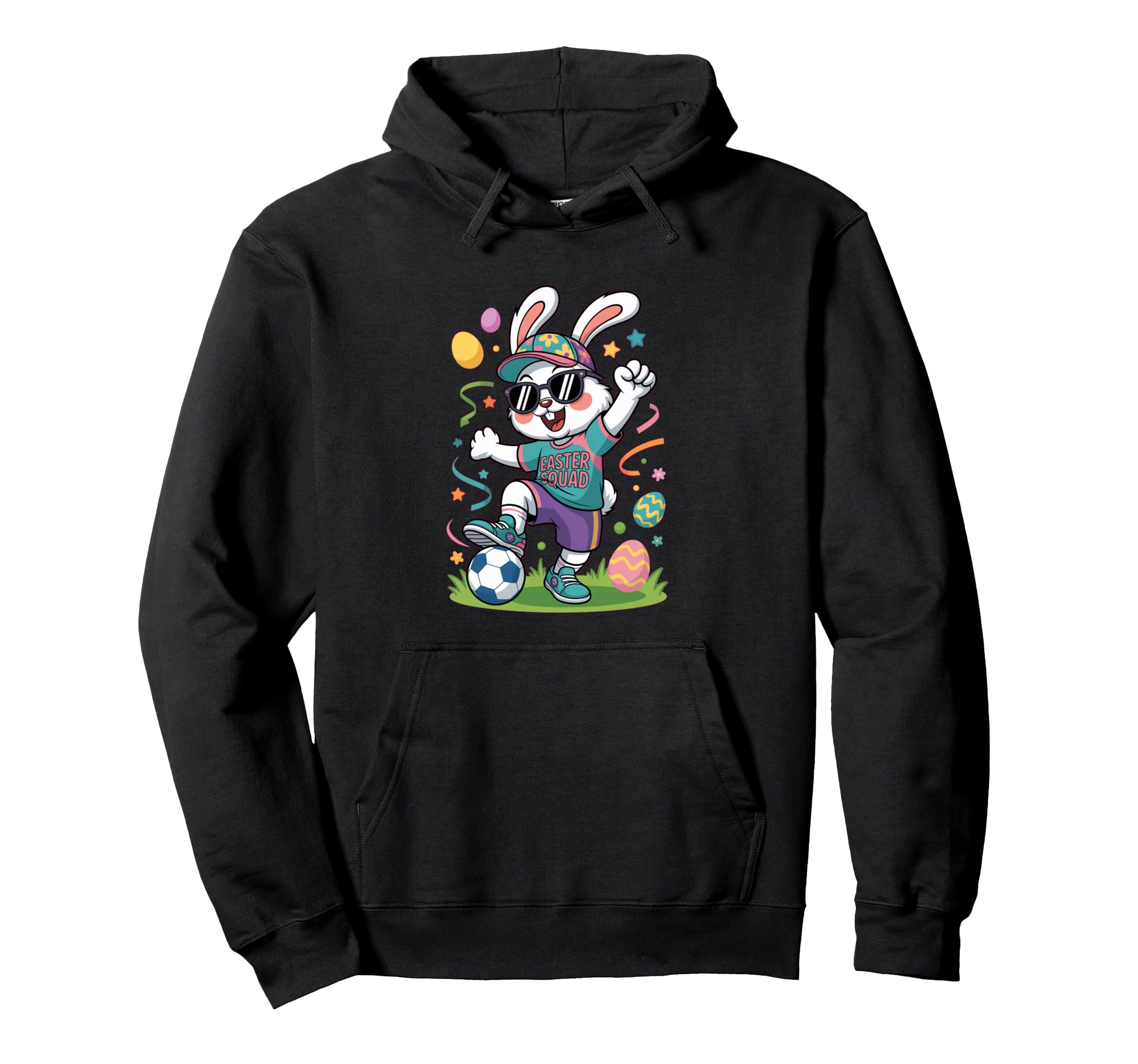 Soccer Player Sports Gift Easter Squad Hoodie - Unique Graphic for Adults - T-Shirt, Sweatshirt, Hoodie