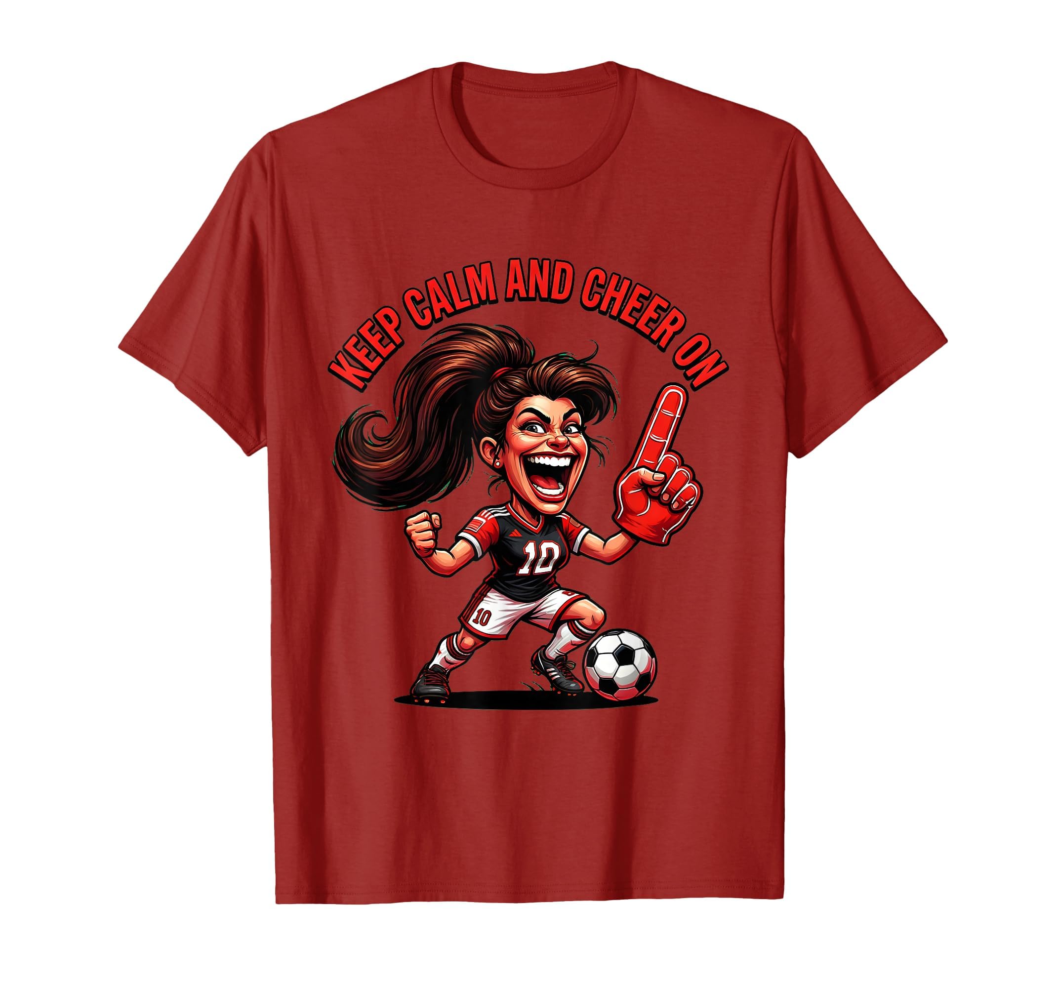 Keep Calm And Cheer Soccer Mom T-Shirt - Aesthetic Graphic Men Women - T-Shirt, Sweatshirt, Hoodie