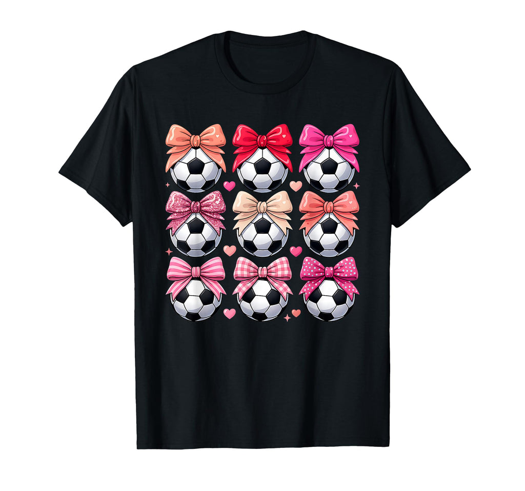 Soccer Coquette Bow Soccer T-Shirt - Unique Graphic Men Women - T-Shirt, Sweatshirt, Hoodie