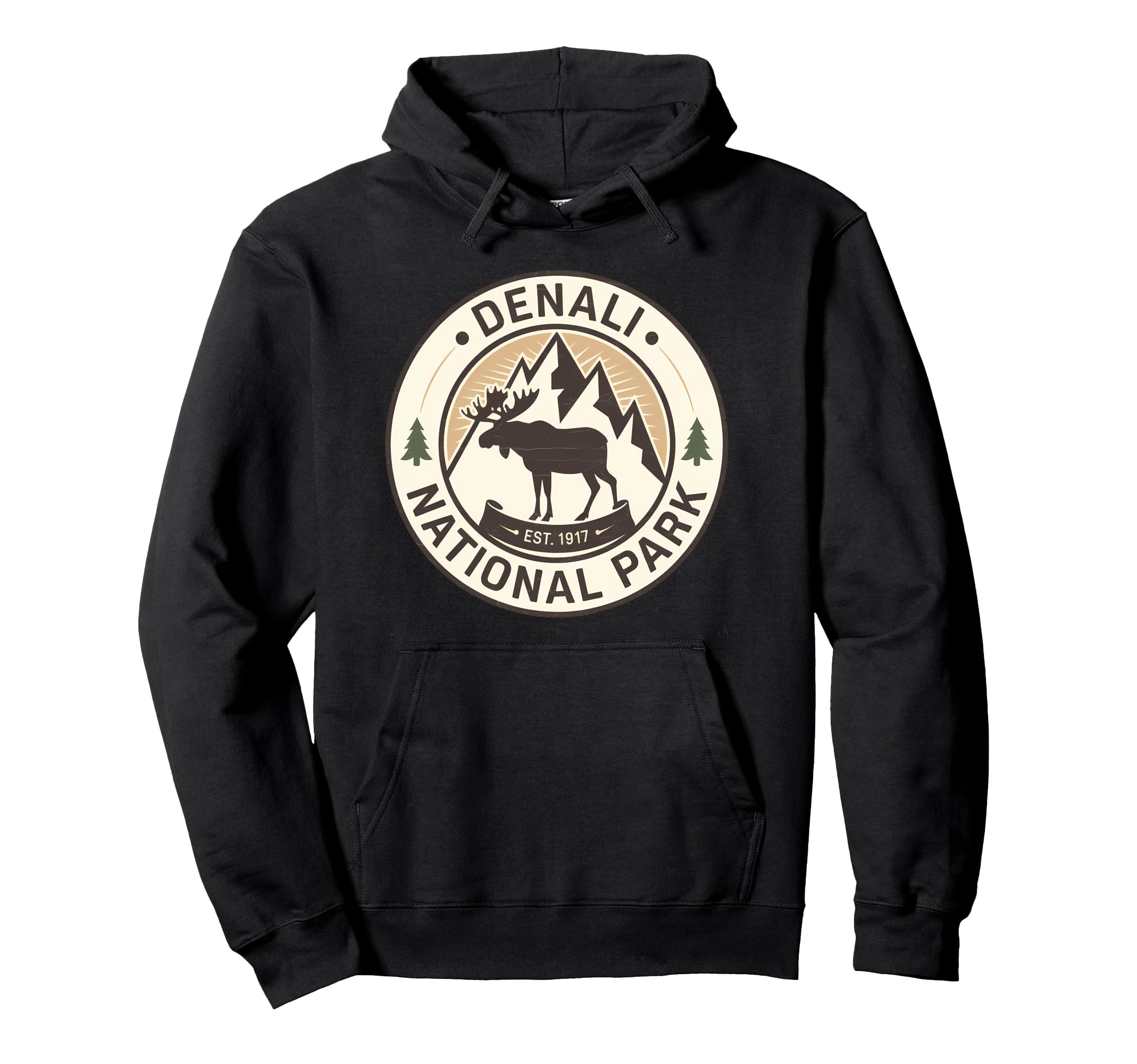 Denali Est 1917 Alaska National Park Hoodie - Aesthetic Graphic Unisex - T-Shirt, Sweatshirt, Hoodie