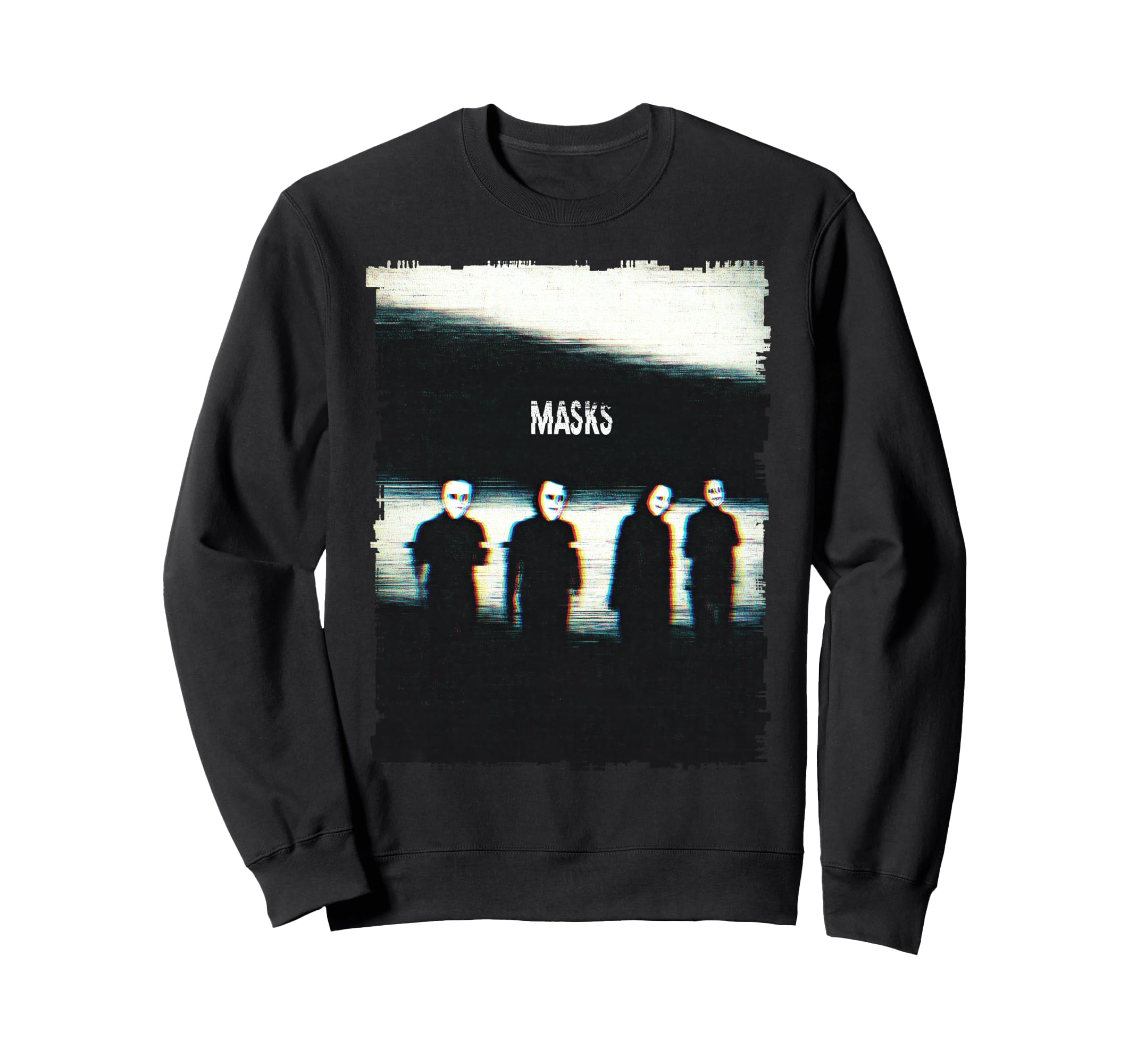 Masks Glitch Horror Shadow Sweatshirt - Fun Novelty Design for Adults - T-Shirt, Sweatshirt, Hoodie